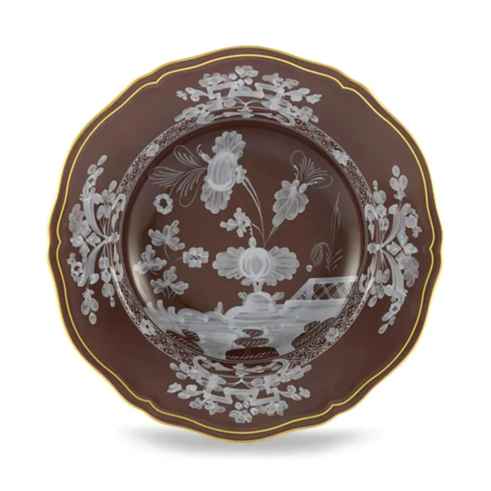 Ginori 1735 Dinnerware|Oriente Italiano Antico Doccia Soup Plate in Castagna