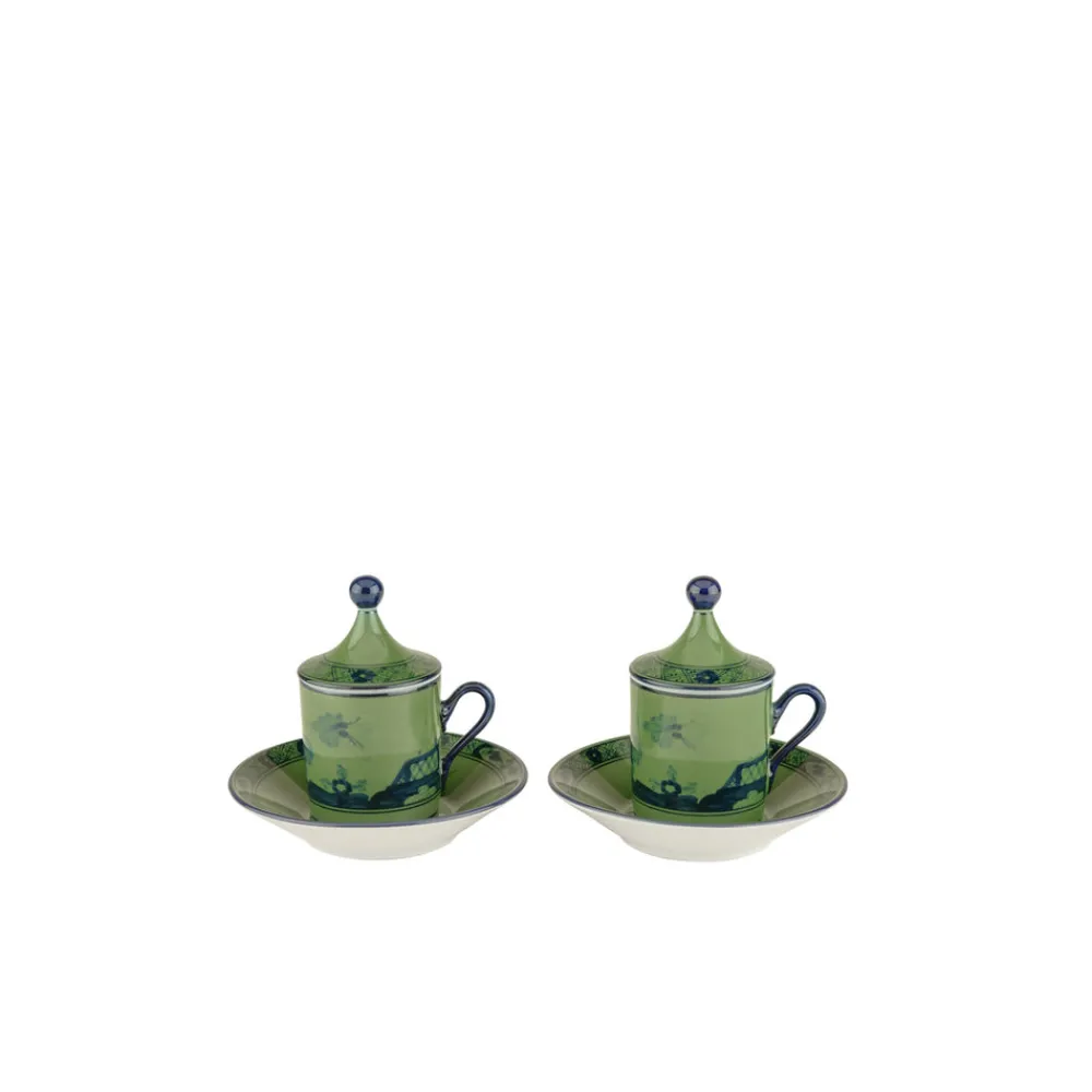 Ginori 1735 Dinnerware|Oriente Italiano Coffee Set in Malachite