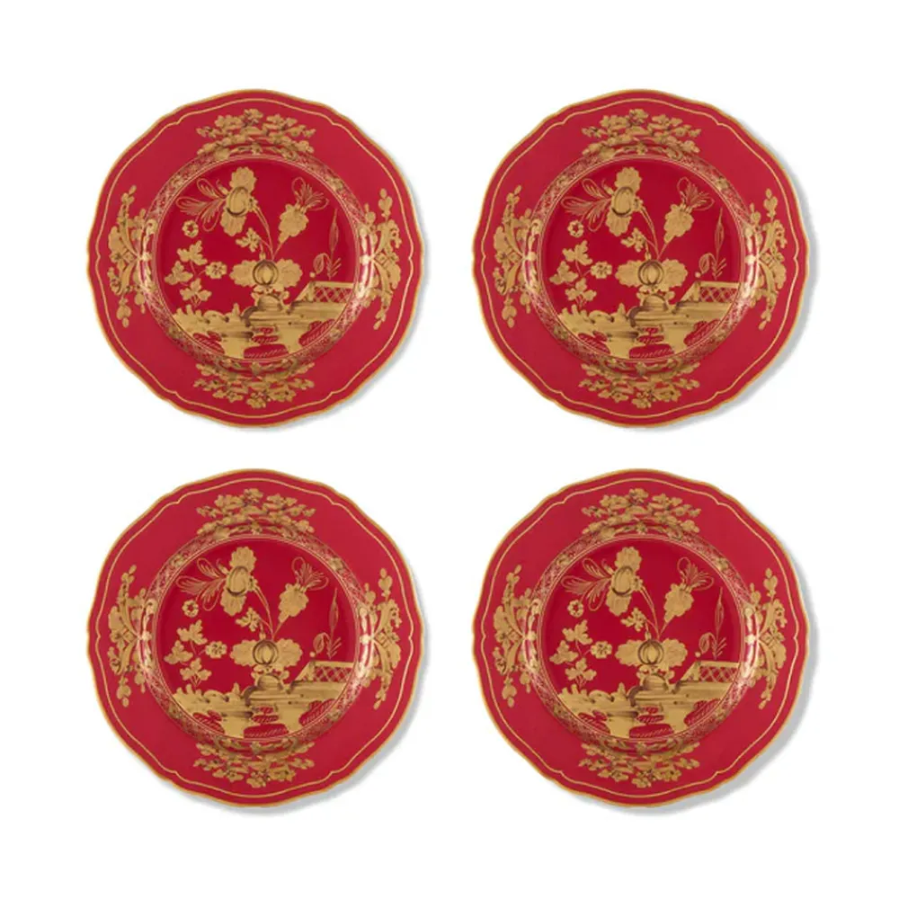 Ginori 1735 Dinnerware|Oriente Italiano Dessert Plates in Rubrum, Set of 4