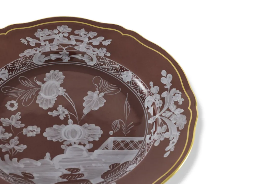Ginori 1735 Dinnerware|Oriente Italiano Dessert Plate in Castagna