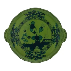 Ginori 1735 Dinnerware|Oriente Italiano Round Cake Plate in Malachite