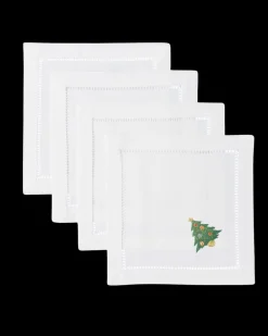 Henry Handwork Place Settings & Linens|Ornament Tree Cocktail Napkin Set