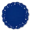 Loulou La Dune Place Settings & Linens|OTM Exclusive: Astral Linen Placemat in Midnight Blue and Silver Embroidery