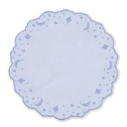 Loulou La Dune Place Settings & Linens|OTM Exclusive: Astral Linen Placemat in Ice Blue and Ice Blue Embroidery