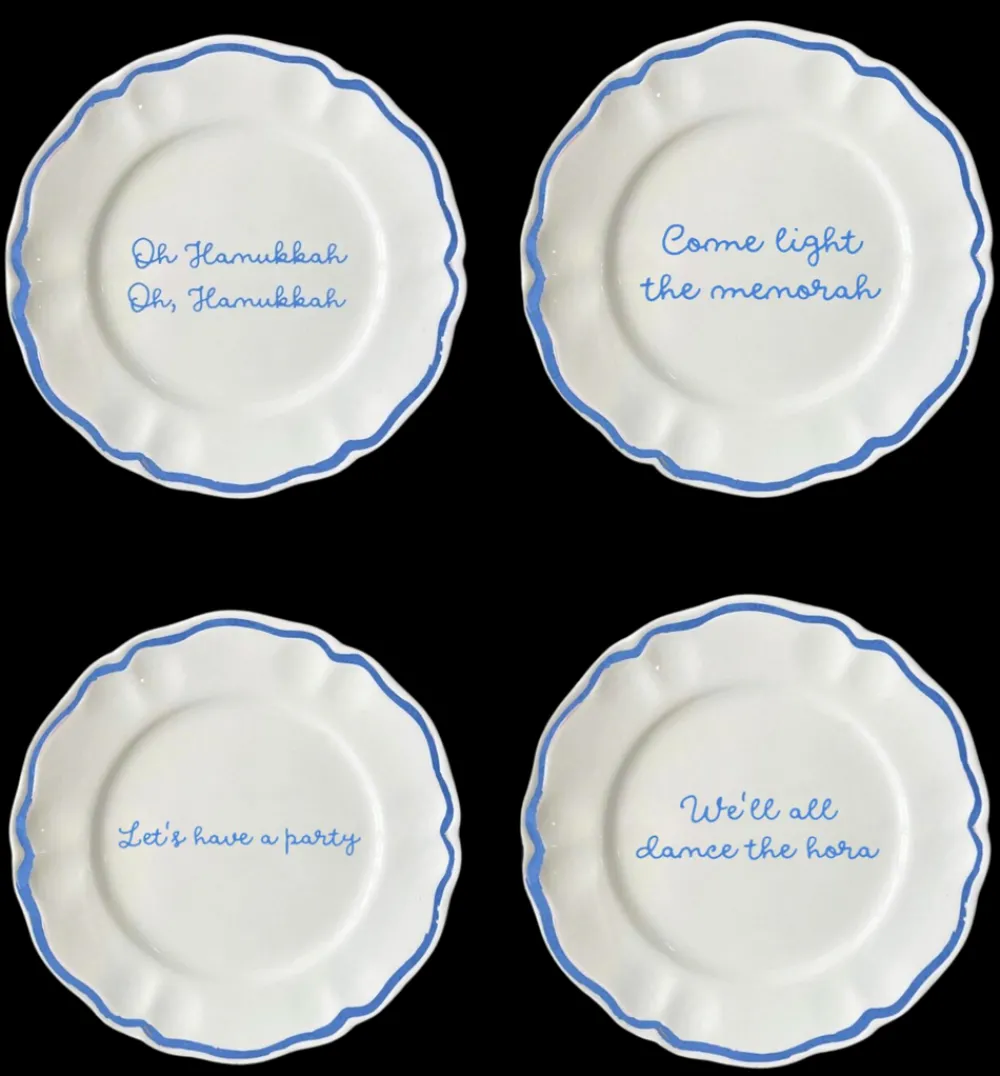Sveva's Home Dinnerware|OTM Exclusive: Hanukkah Plates, Set of 4