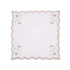 Loulou La Dune Place Settings & Linens|OTM Exclusive: The Astral Linen Napkin in White Linen and Gold Embroidery