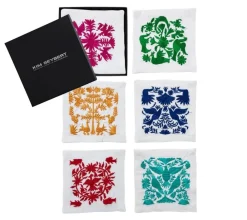 Kim Seybert Place Settings & Linens|Otomi Cocktail Napkins in Multi, Set of 6 in a Gift Box
