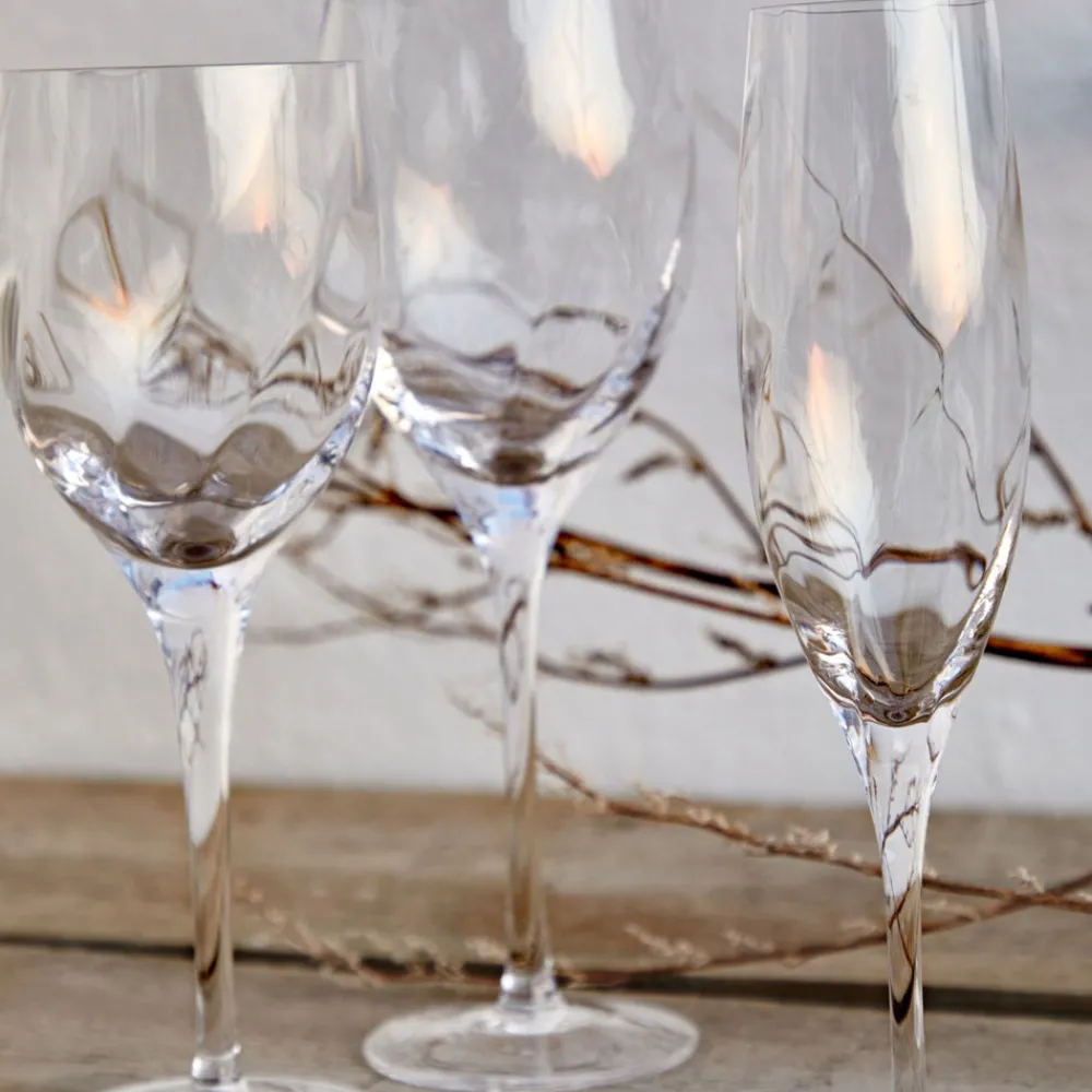 Costa Nova Glassware|Ottica Collection Flutes 9 oz. in Clear, Set of 6