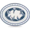 Golden Rabbit Dinnerware|Oval Platter in Blue Crab