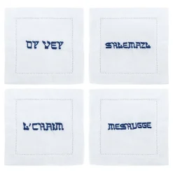 Chefanie Place Settings & Linens|Oy Vey Yiddish Cocktail Napkins, Set of 4