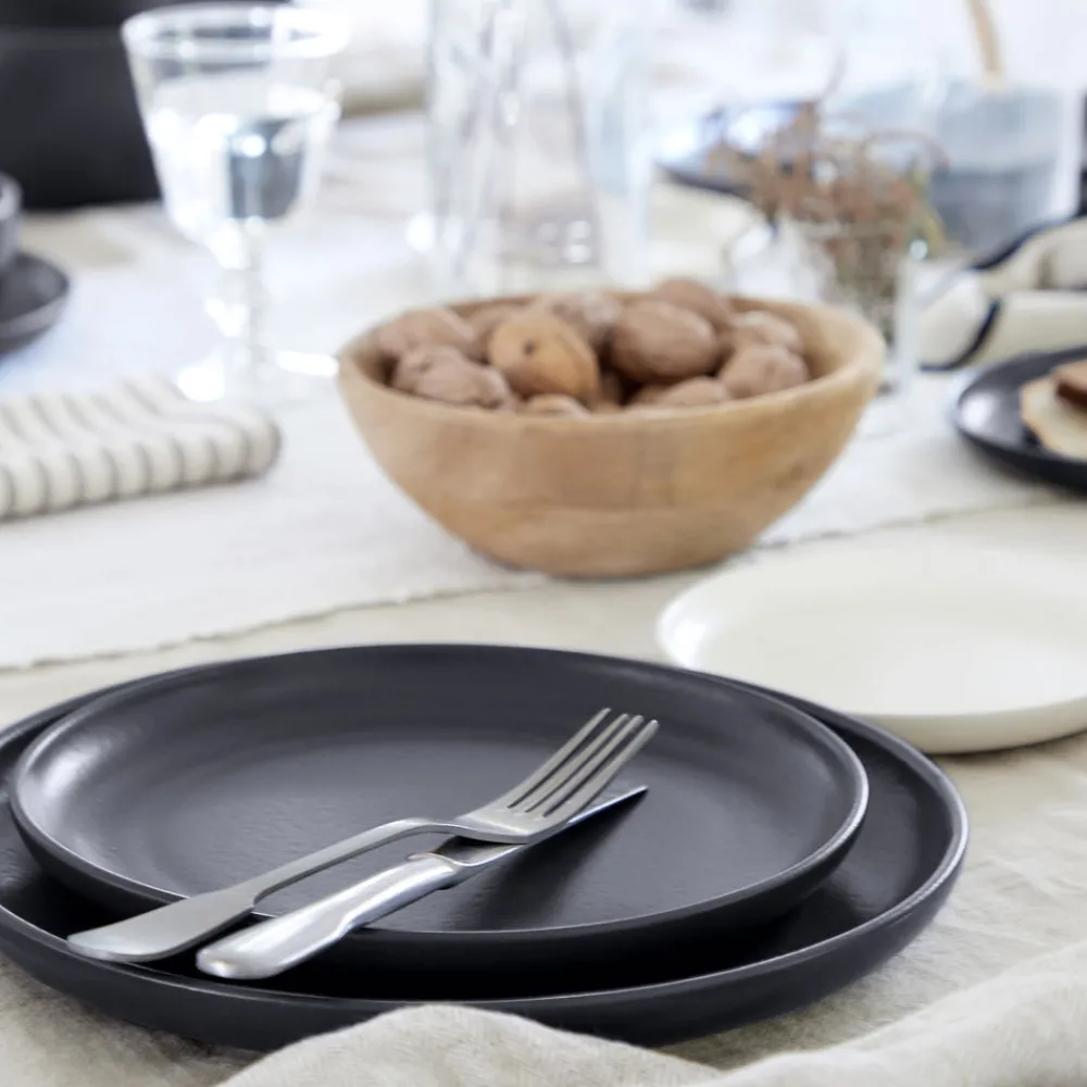 Costa Nova Dinnerware|Pacifica Collection Dinner Plates in Seed Grey, Set of 6