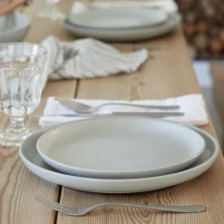 Costa Nova Dinnerware|Pacifica Collection Salad Plates 9" in Oyster Grey, Set of 6