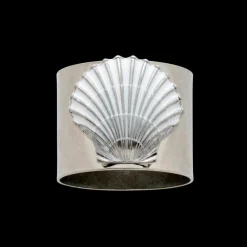 Joanna Buchanan Place Settings & Linens|Painted Shell Napkin Rings in White, Set of Two