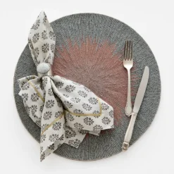 Joanna Buchanan Place Settings & Linens|Painted Shell Napkin Rings in White, Set of Two