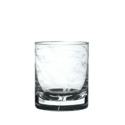 The Vintage List Glassware|Pair of Crystal Whiskey Glasses with Fern Design