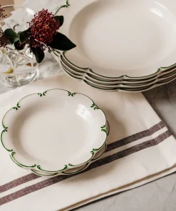 Rebecca Udall Place Settings & Linens|Pair of Striped Linen Tea Towels in Chocolate, Set of 2