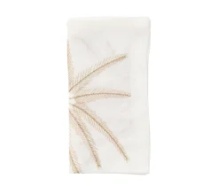 Kim Seybert Place Settings & Linens|Palm Coast Napkin in White & Natural & Gold, Set of 4