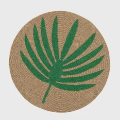 Joanna Buchanan Place Settings & Linens|Palm Frond Hand Beaded Placemat in Green