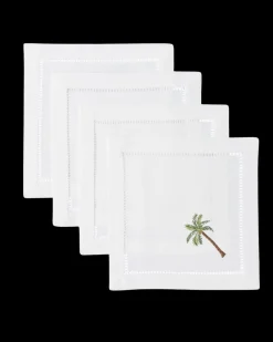 Henry Handwork Place Settings & Linens|Palm Tree Modern Cocktail Napkin Set
