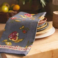 Couleur Nature Place Settings & Linens|Pansy Tea Towels Red & Grey, Set of 3