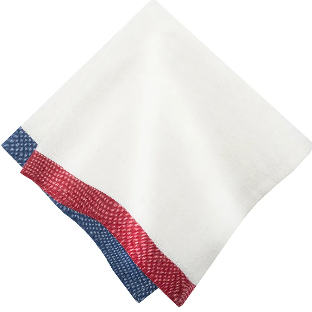 Caravan Place Settings & Linens|Paris Napkins in Blue & Red, Set of 2