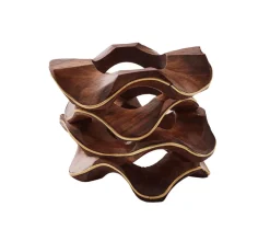 Kim Seybert Place Settings & Linens|Pavilion Napkin Ring in Brown & Gold, Set of 4