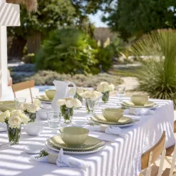 Costa Nova Dinnerware|Pearl Collection Cereal Bowls in Lilly Green, Set of 6