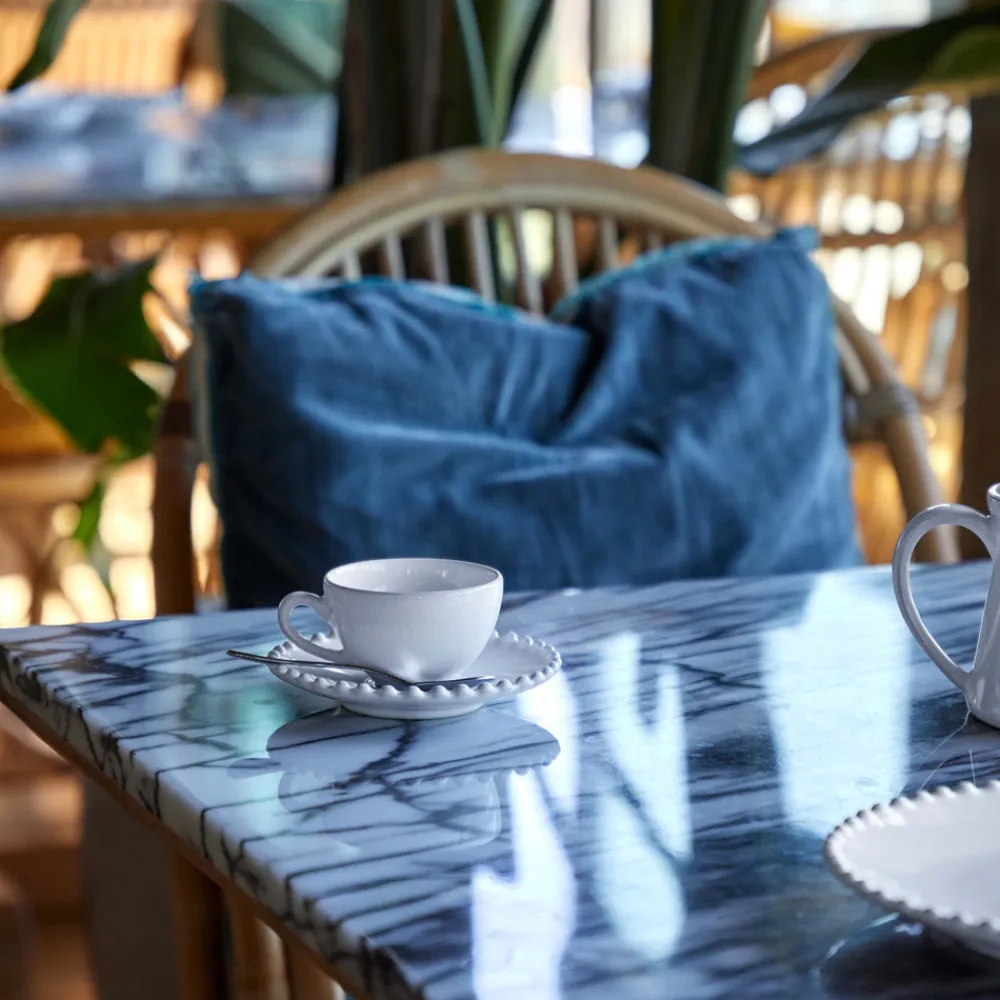 Costa Nova Dinnerware|Pearl Collection Coffee Cups & Saucers in White, Set of 6