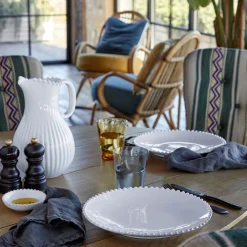 Costa Nova Dinnerware|Pearl Collection Dinner Plates in White, Set of 6