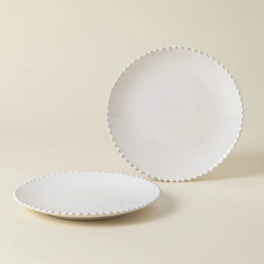 Costa Nova Dinnerware|Pearl Collection Dinner Plates in White, Set of 6