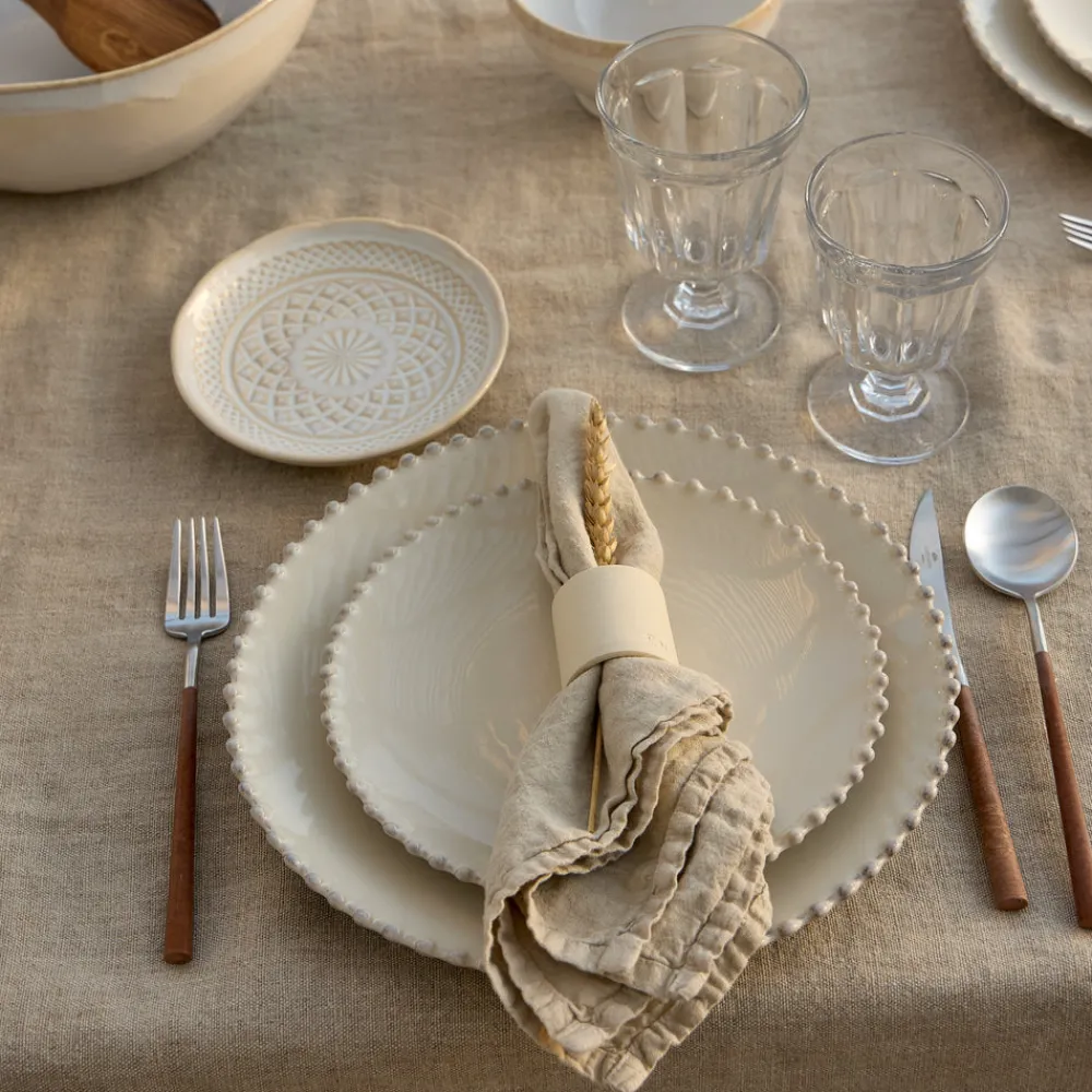Costa Nova Dinnerware|Pearl Collection Dinner Plates in Cream, Set of 6