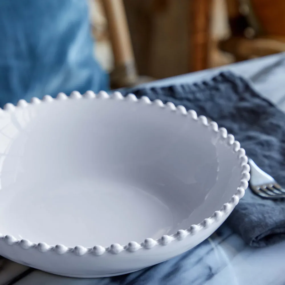Costa Nova Dinnerware|Pearl Collection Pasta Bowls in White, Set of 6