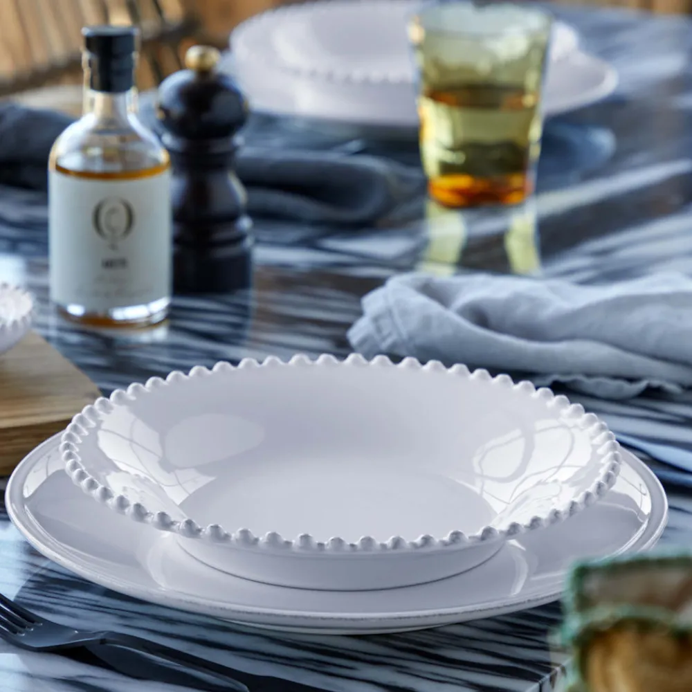 Costa Nova Dinnerware|Pearl Collection Pasta Plates in White, Set of 6