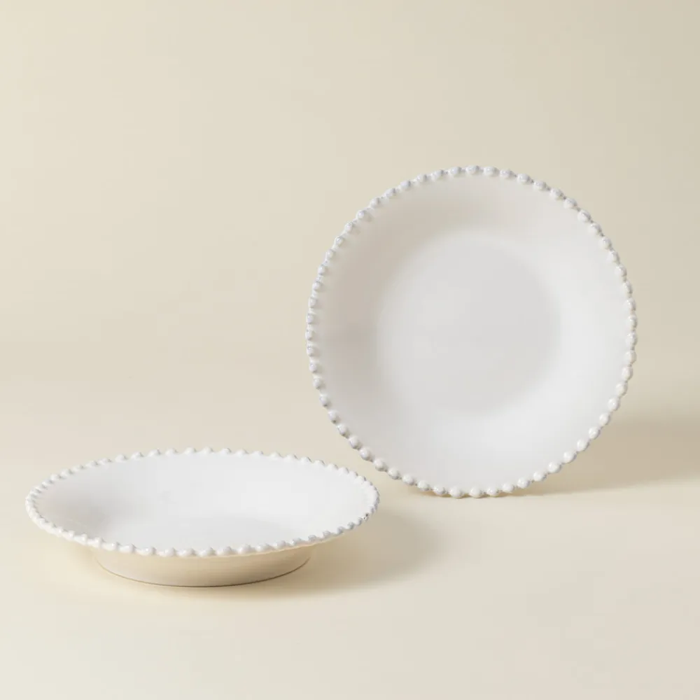 Costa Nova Dinnerware|Pearl Collection Pasta Plates in White, Set of 6