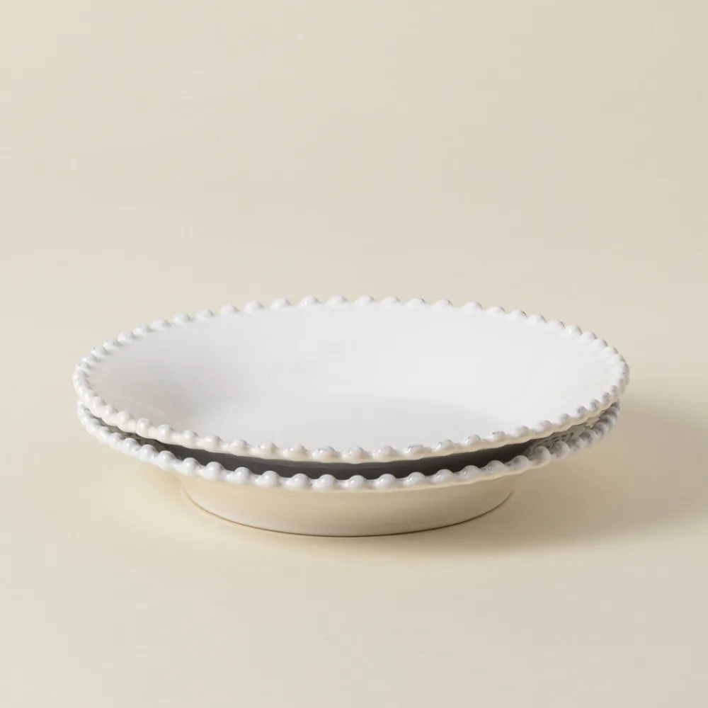 Costa Nova Dinnerware|Pearl Collection Pasta Plates in White, Set of 6