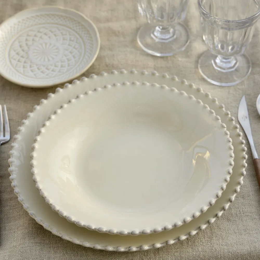 Costa Nova Dinnerware|Pearl Collection Pasta Plates in Cream, Set of 6