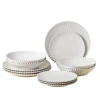 Costa Nova Dinnerware|Pearl Collection 12-pc Place Setting with Pasta Bowl in White