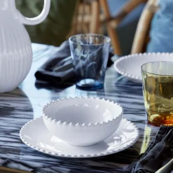 Costa Nova Dinnerware|Pearl Collection Salad Plates in White, Set of 6