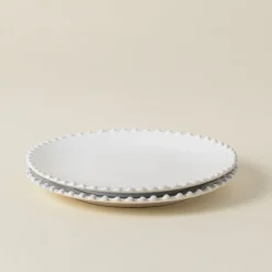 Costa Nova Dinnerware|Pearl Collection Salad Plates in White, Set of 6