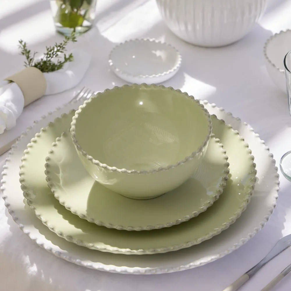 Costa Nova Dinnerware|Pearl Collection Salad Plates in Lilly Green, Set of 6