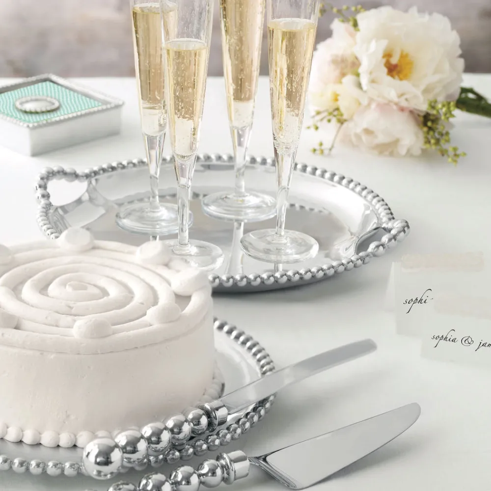 Mariposa Dinnerware|Pearled Cake Server Set