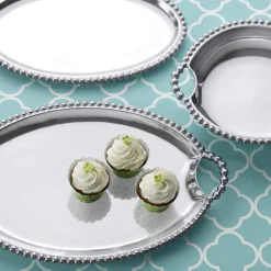 Mariposa Dinnerware|Pearled Oval Platter
