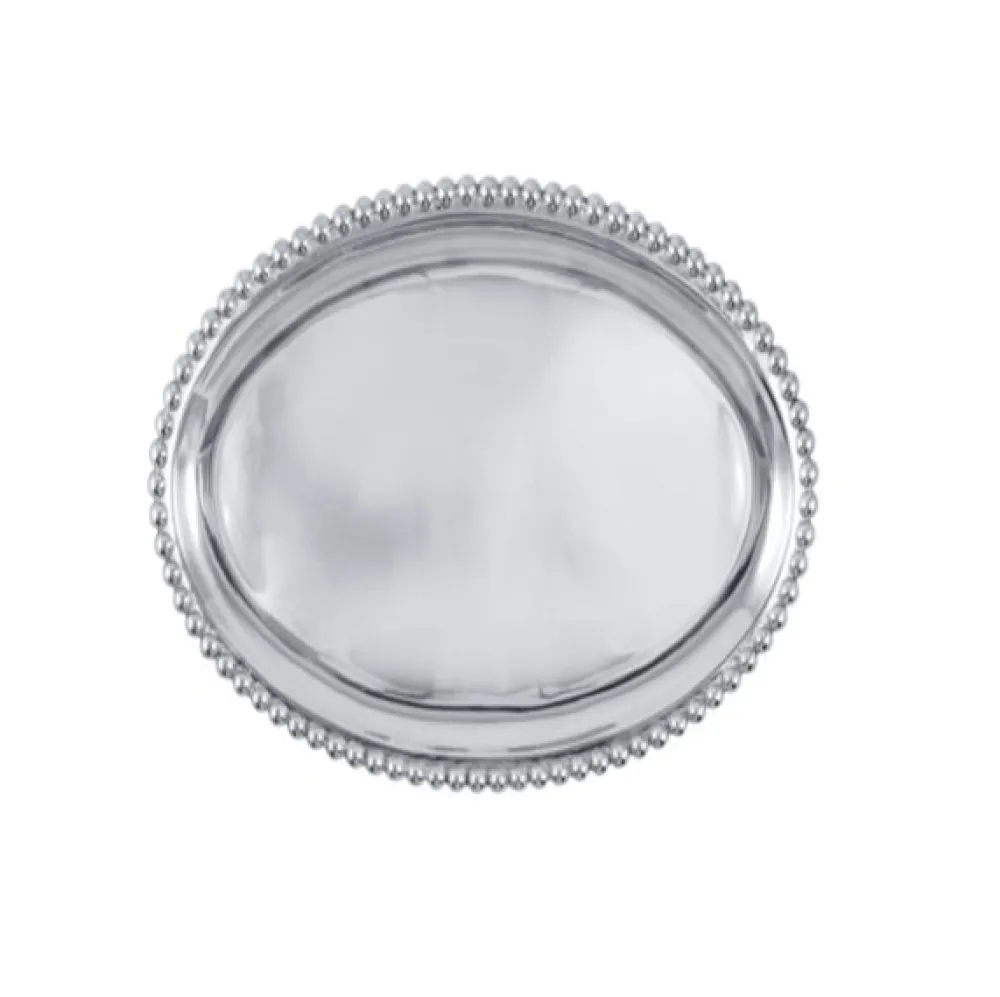 Mariposa Dinnerware|Pearled Round Cheese Board with Dark Wood Insert