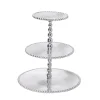 Mariposa Dinnerware|Pearled 3-Tiered Cupcake Server