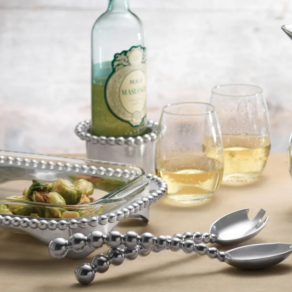 Mariposa Place Settings & Linens|Pearled Wine Coaster