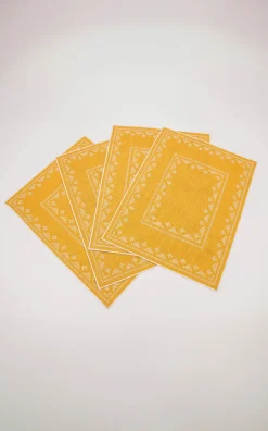 Esencial Hogar Place Settings & Linens|Pedralbes Placemats in Marigold, Set of 4