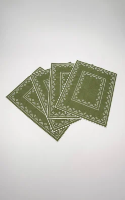 Esencial Hogar Place Settings & Linens|Pedralbes Placemats in Olive, Set of 4