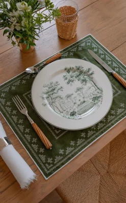 Esencial Hogar Place Settings & Linens|Pedralbes Placemats in Olive, Set of 4