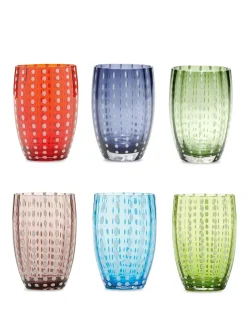 Zafferano Glassware|Perle Tumbler Assorted, Set of 6