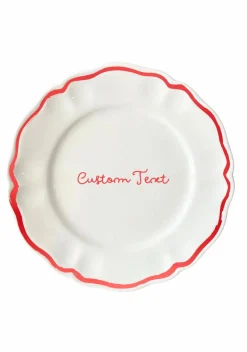 Sveva's Home Dinnerware|Personalized Quote Dessert Scalloped Plate, Set of 6